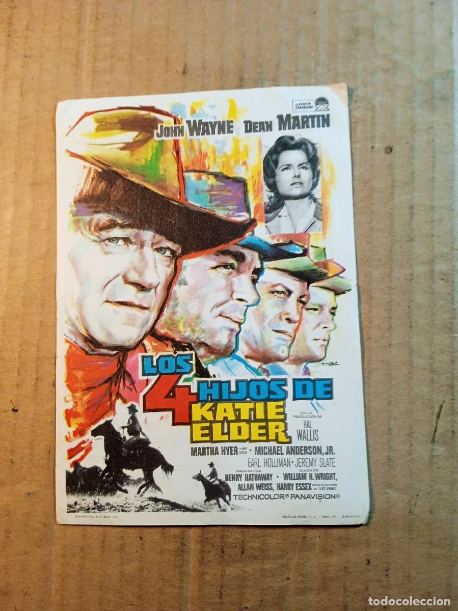Kino: FOLLETO DE MANO CON PUBLICIDAD LOS 4 HIJOS DE KATIE ELDER
