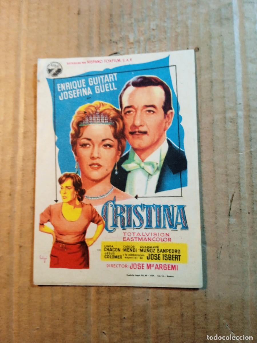 Folhetos de m&atilde;o de filmes antigos de cinema: FOLLETO DE MANO CON PUBLICIDAD CRISTINA