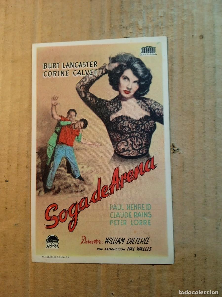 Folhetos de m&atilde;o de filmes antigos de cinema: FOLLETO DE MANO CON PUBLICIDAD SOGA DE ARENA