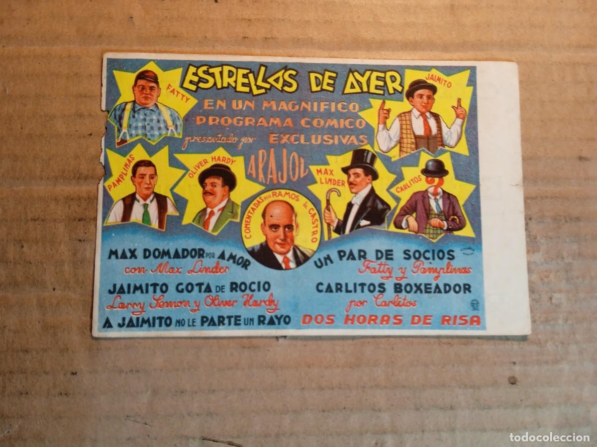 Kino: FOLLETO DE MANO CON PUBLICIDAD ESTRELLAS DEL AYER