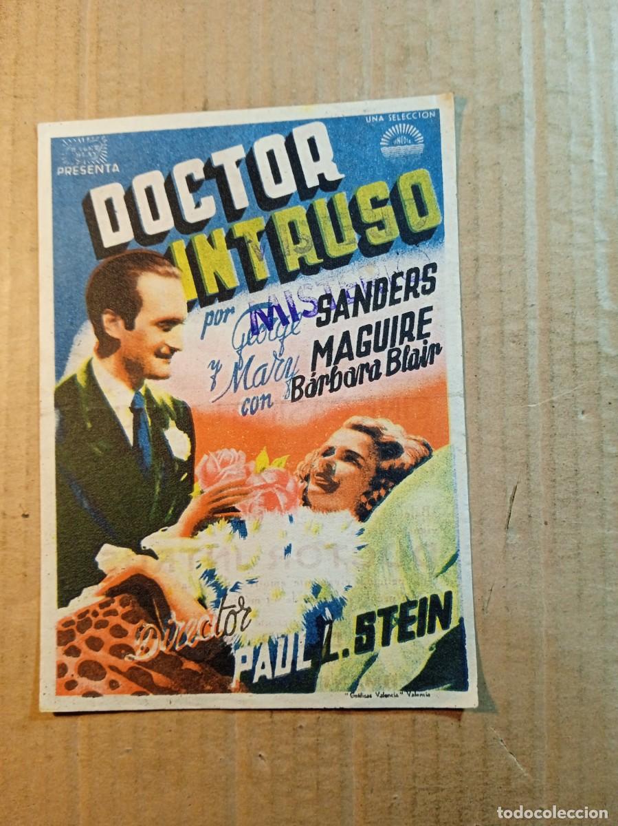  Foglietti di film di film antichi di cinema: FOLLETO DE MANO CON PUBLICIDAD DOCTOR INTRUSO