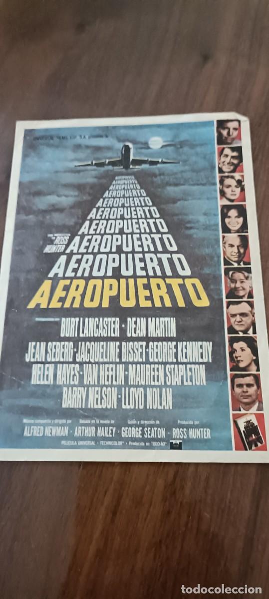 Folhetos de m&atilde;o de filmes antigos de cinema: Aeropuerto.Folleto de mano