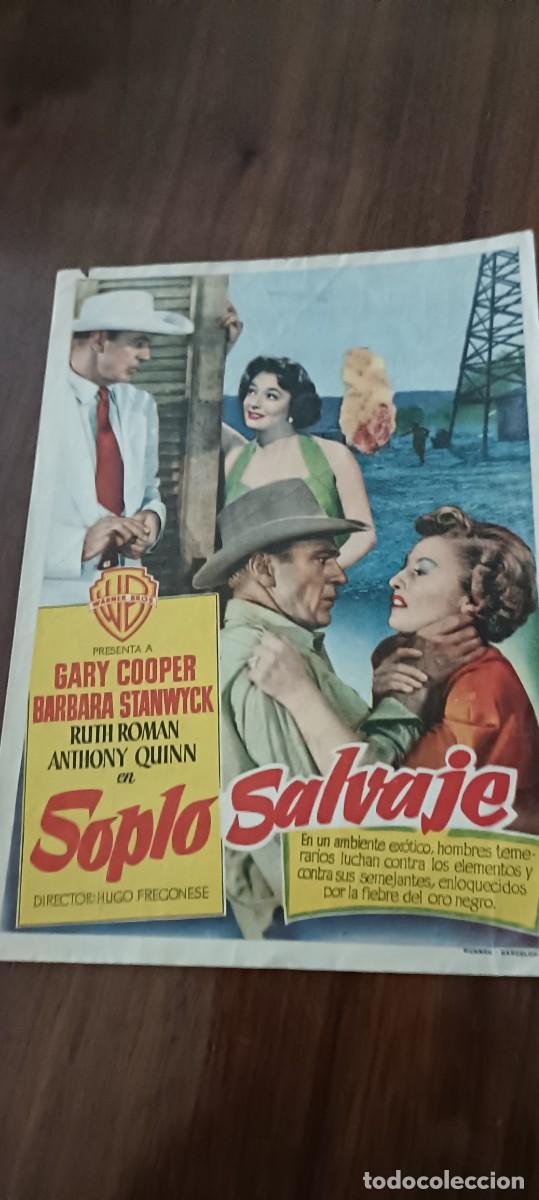  Foglietti di film di film antichi di cinema: Soplo salvaje.Folleto de mano
