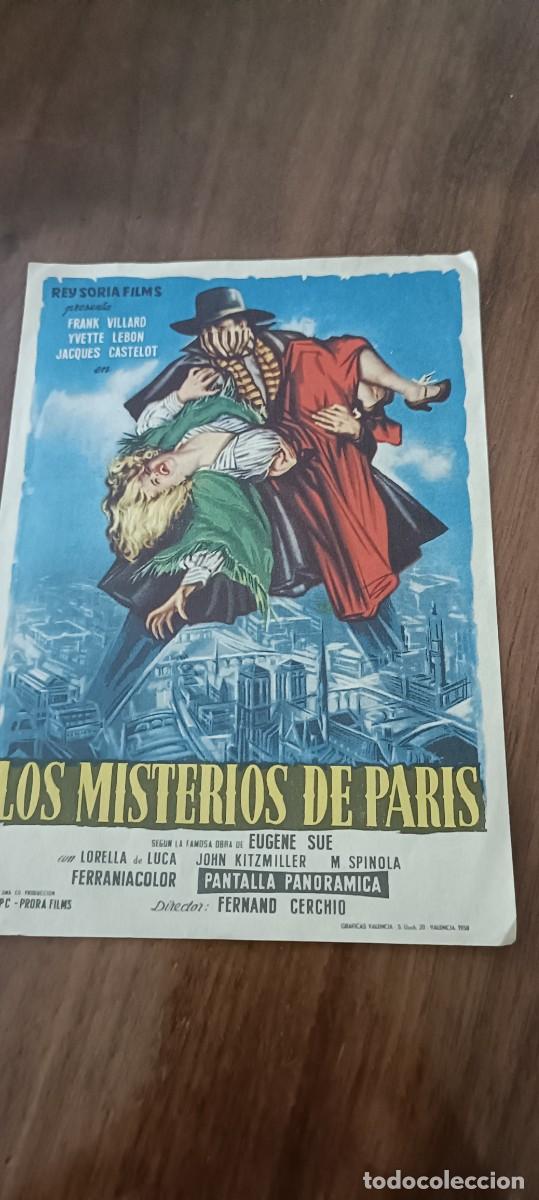  Flyers Publicitaires de films Anciens: Los misterios de Par&iacute;s.Folleto de mano