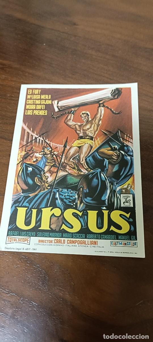 Folhetos de m&atilde;o de filmes antigos de cinema: Ursus.Folleto de mano.
