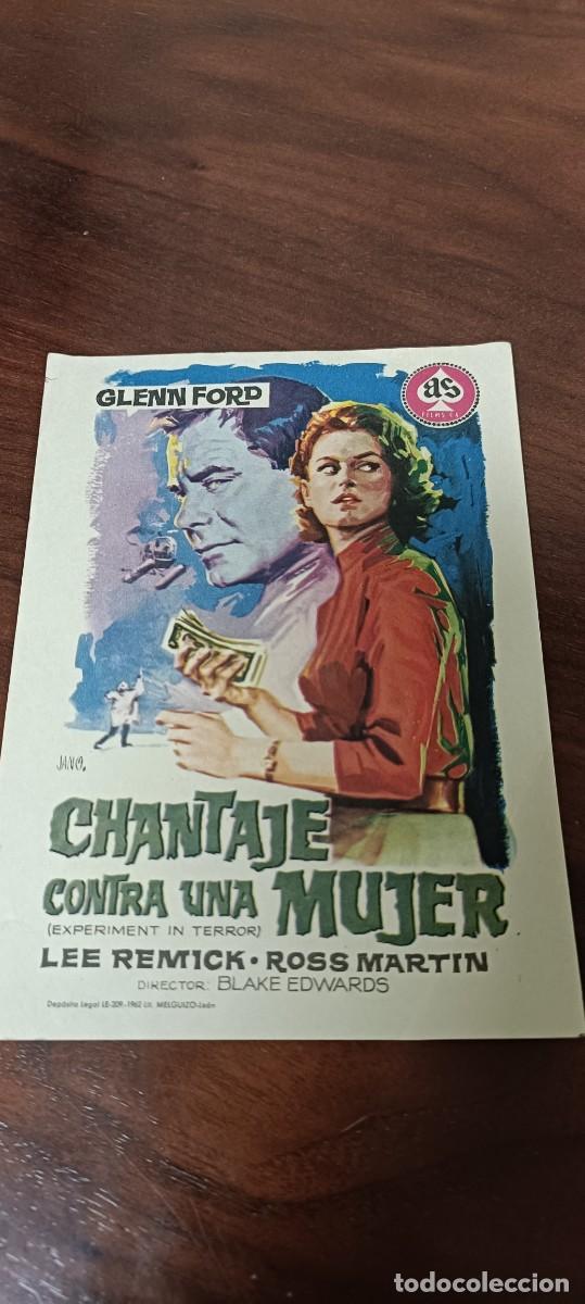  Foglietti di film di film antichi di cinema: Chantaje contra una mujer.Folleto de mano.