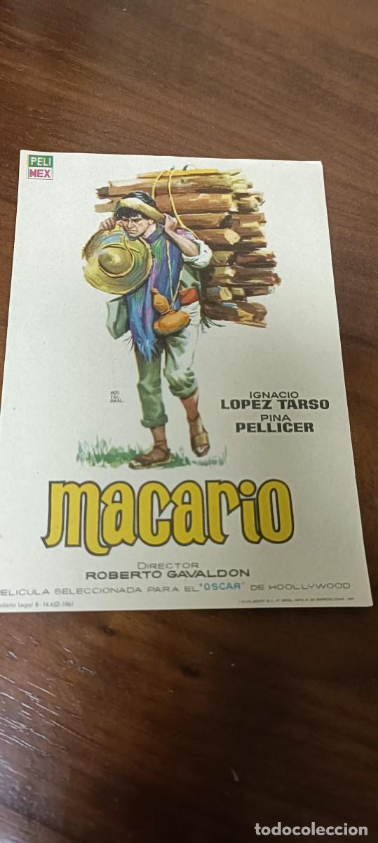 Folhetos de m&atilde;o de filmes antigos de cinema: Macario..Folleto de mano.