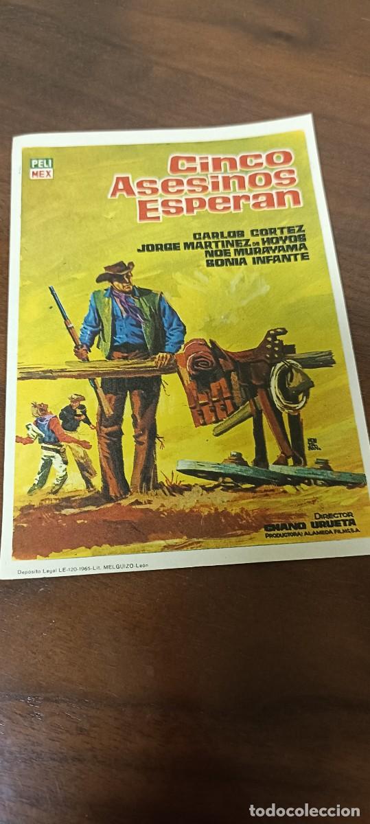 Kino: Cinco asesinos esperan.Folleto de mano.