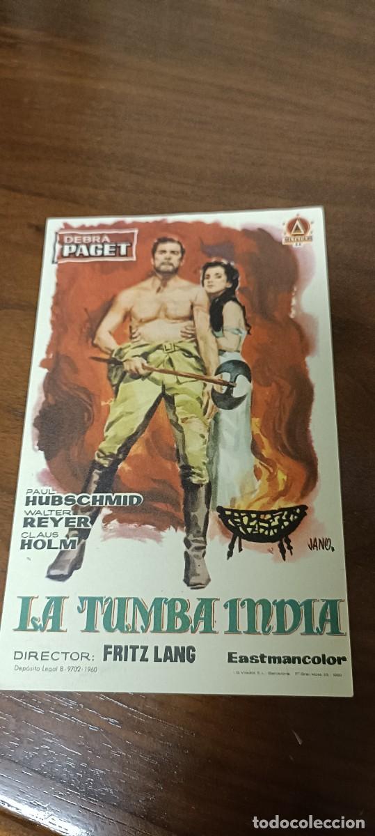Folhetos de m&atilde;o de filmes antigos de cinema: La tumba india.Folleto de mano.
