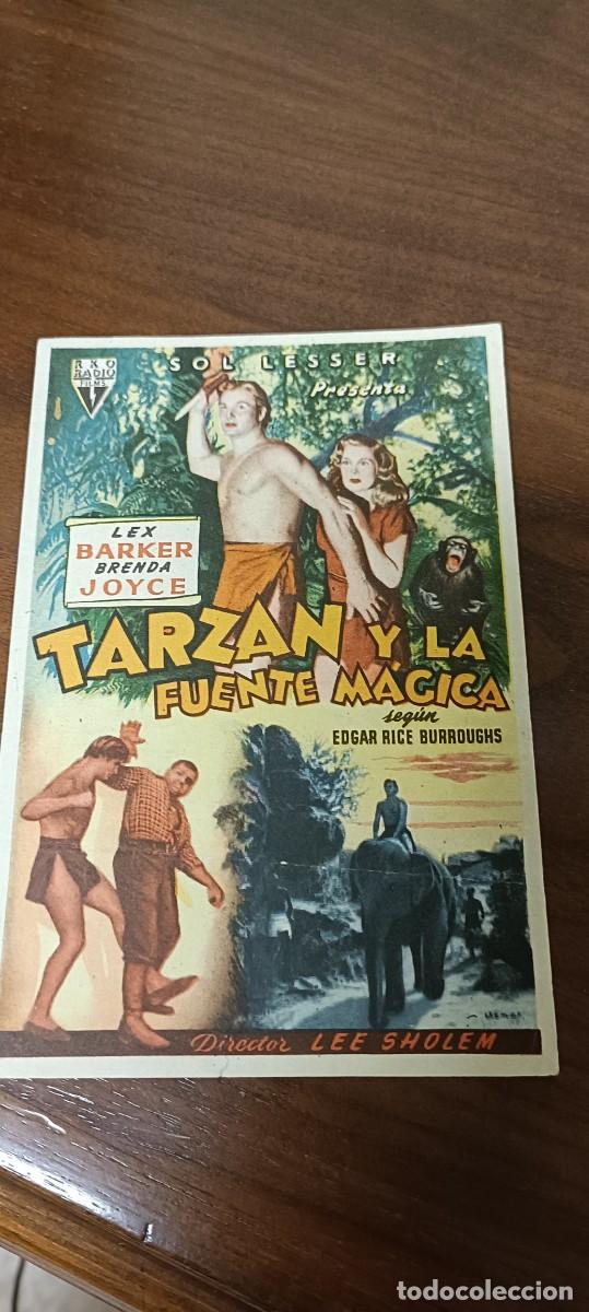 Folhetos de m&atilde;o de filmes antigos de cinema: Tarz&aacute;n y la fuente m&aacute;gica Folleto de mano.