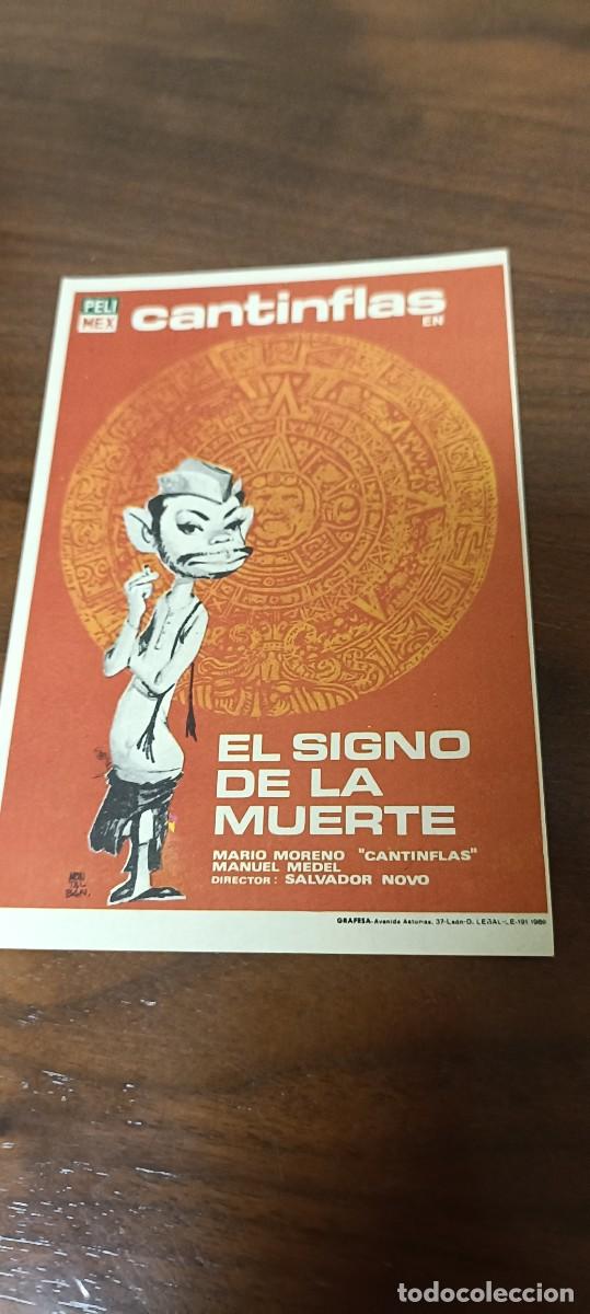 Folhetos de m&atilde;o de filmes antigos de cinema: El signo de la muerte.Folleto de mano.