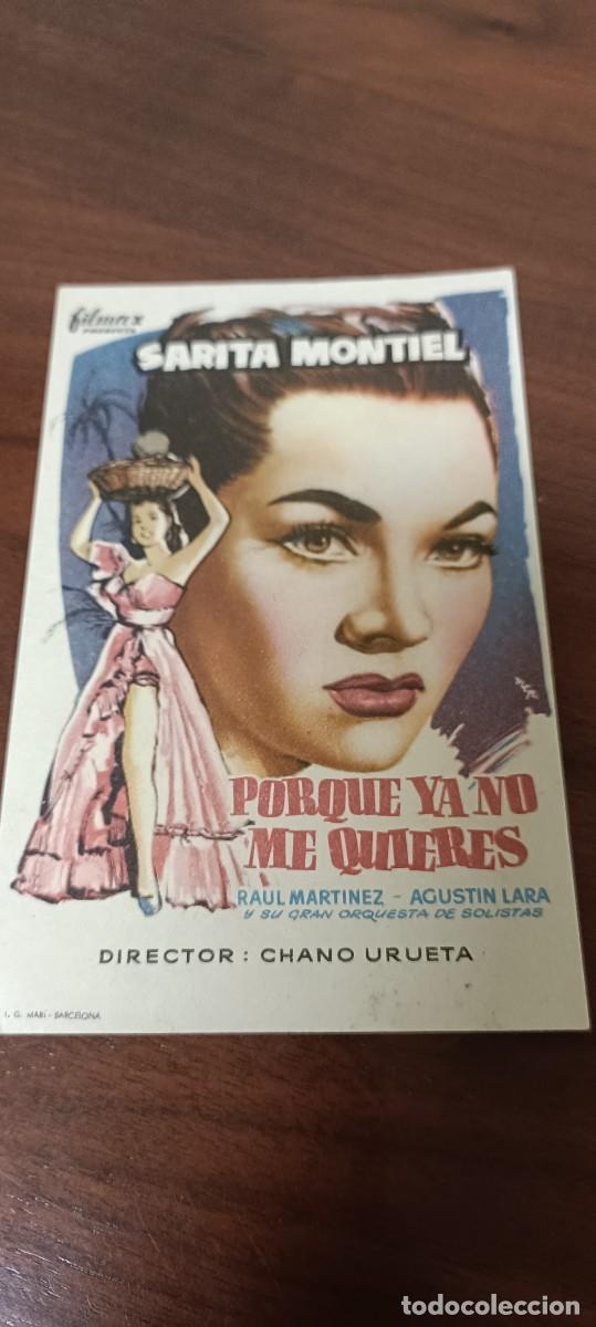  Flyers Publicitaires de films Anciens: Porque ya no me quieres. Folleto de mano.