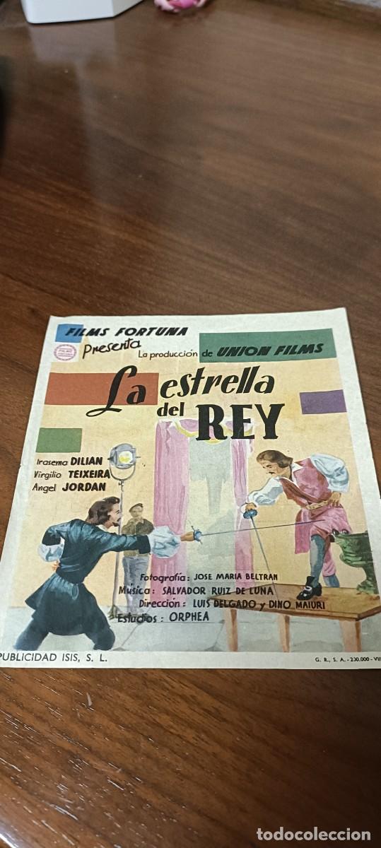  Foglietti di film di film antichi di cinema: La estrella del Rey. Folleto de mano.
