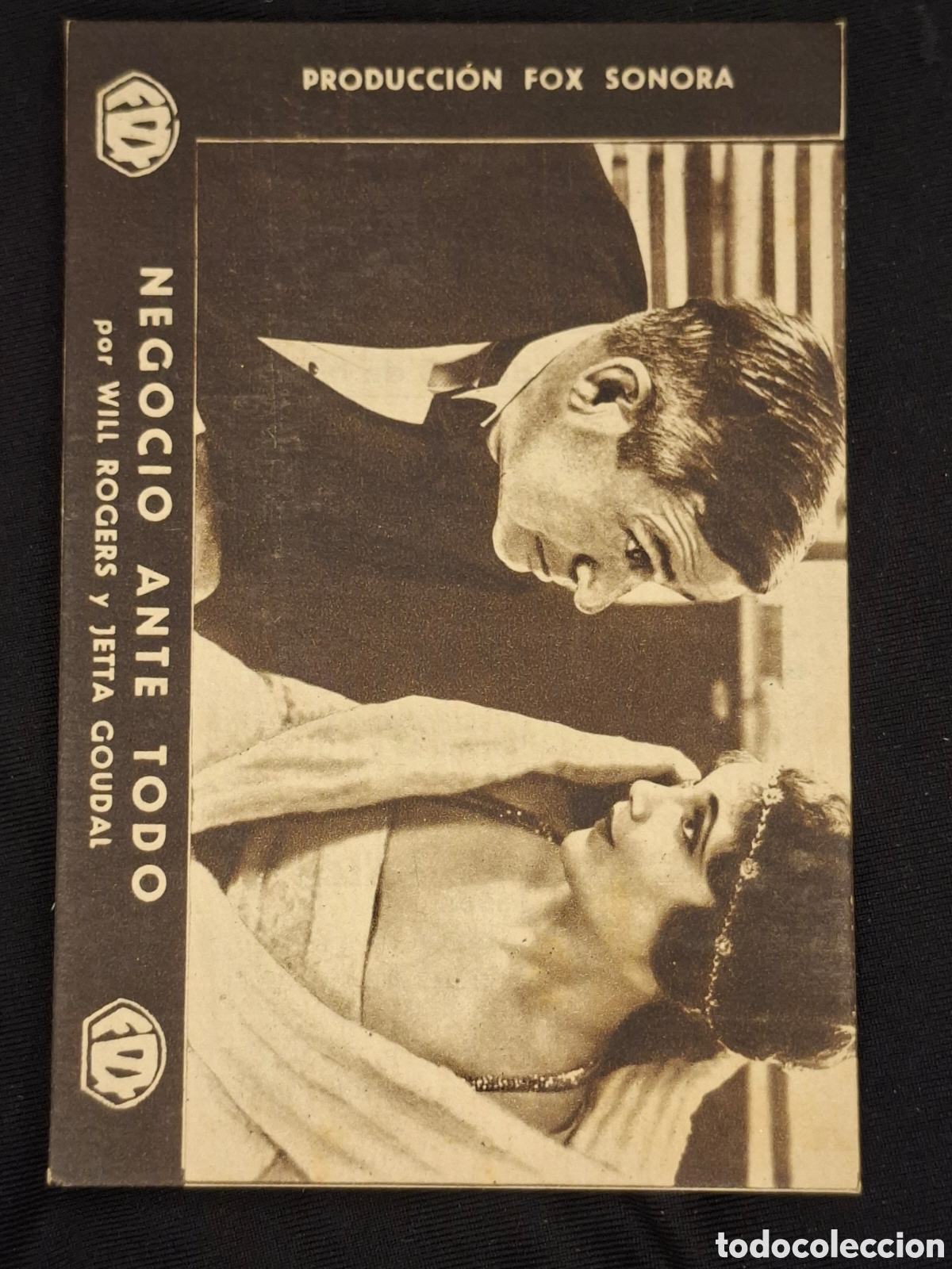 Cinema: Folleto de mano. Negocio ante todo.Will Rogers Jetta Goudal./ CITC1