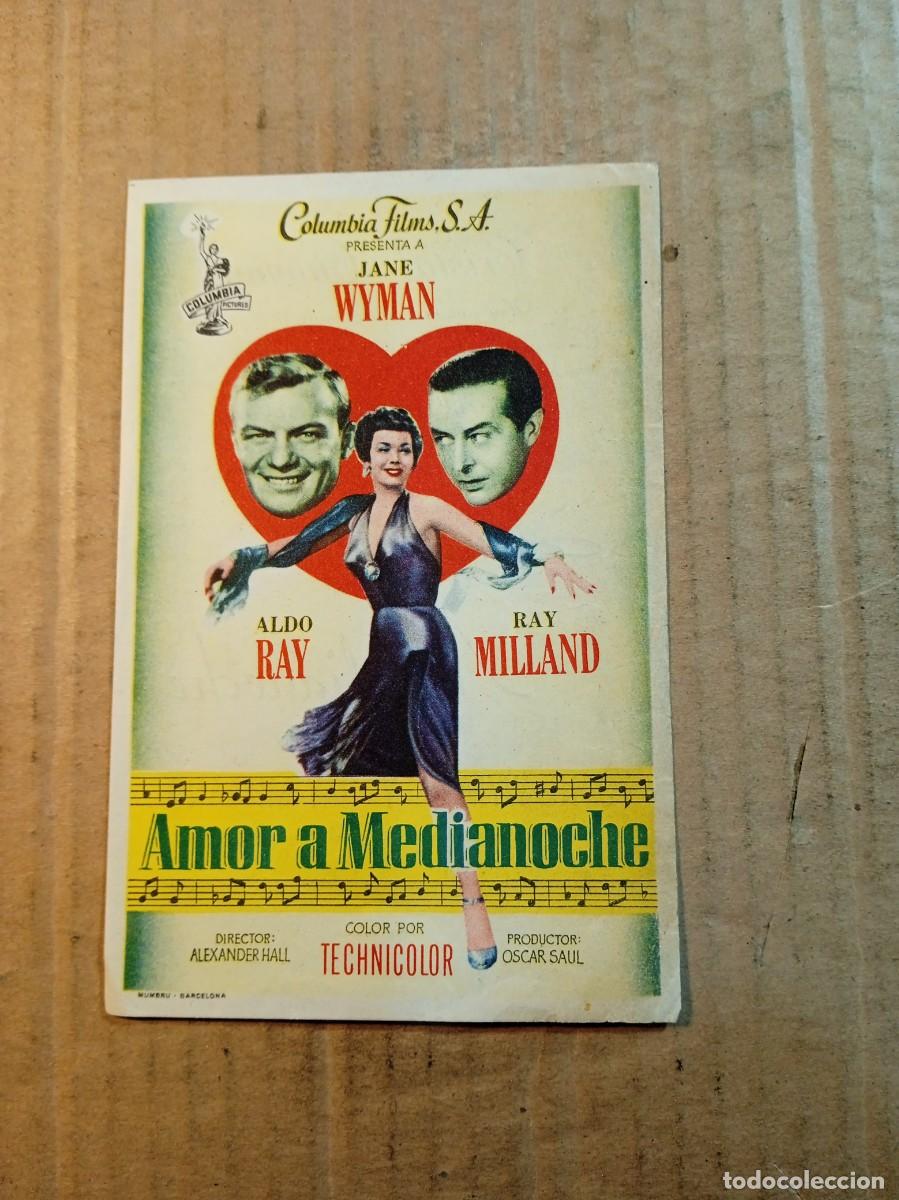 Folhetos de m&atilde;o de filmes antigos de cinema: FOLLETO DE MANO CON PUBLICIDAD AMOR A MEDIANOCHE