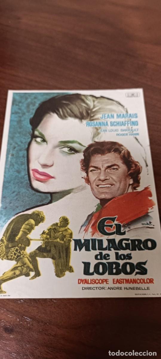  Flyers Publicitaires de films Anciens: El milagro de los lobos . Folleto de mano.