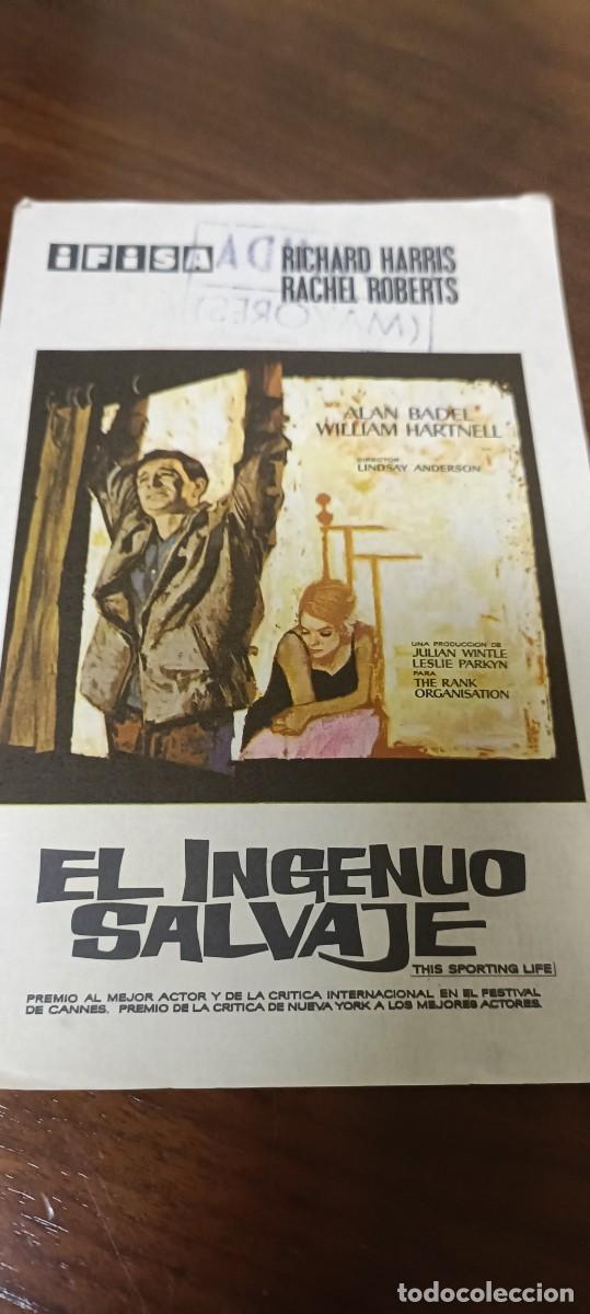 Folhetos de m&atilde;o de filmes antigos de cinema: El ingenuo salvaje . Folleto de mano.