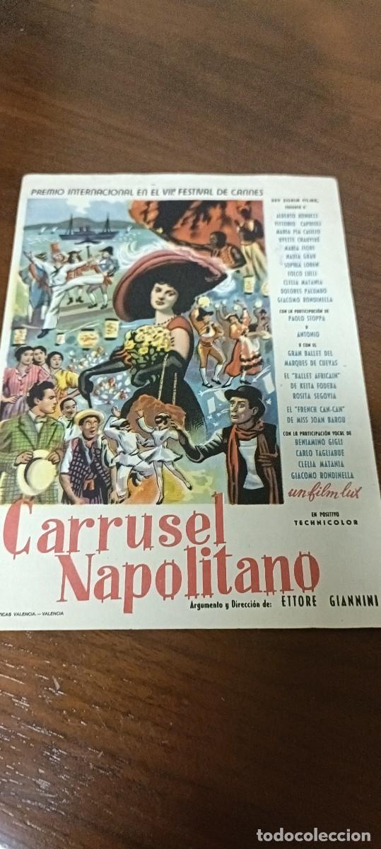 Cine: Carrusel napolitano.Folleto de mano.