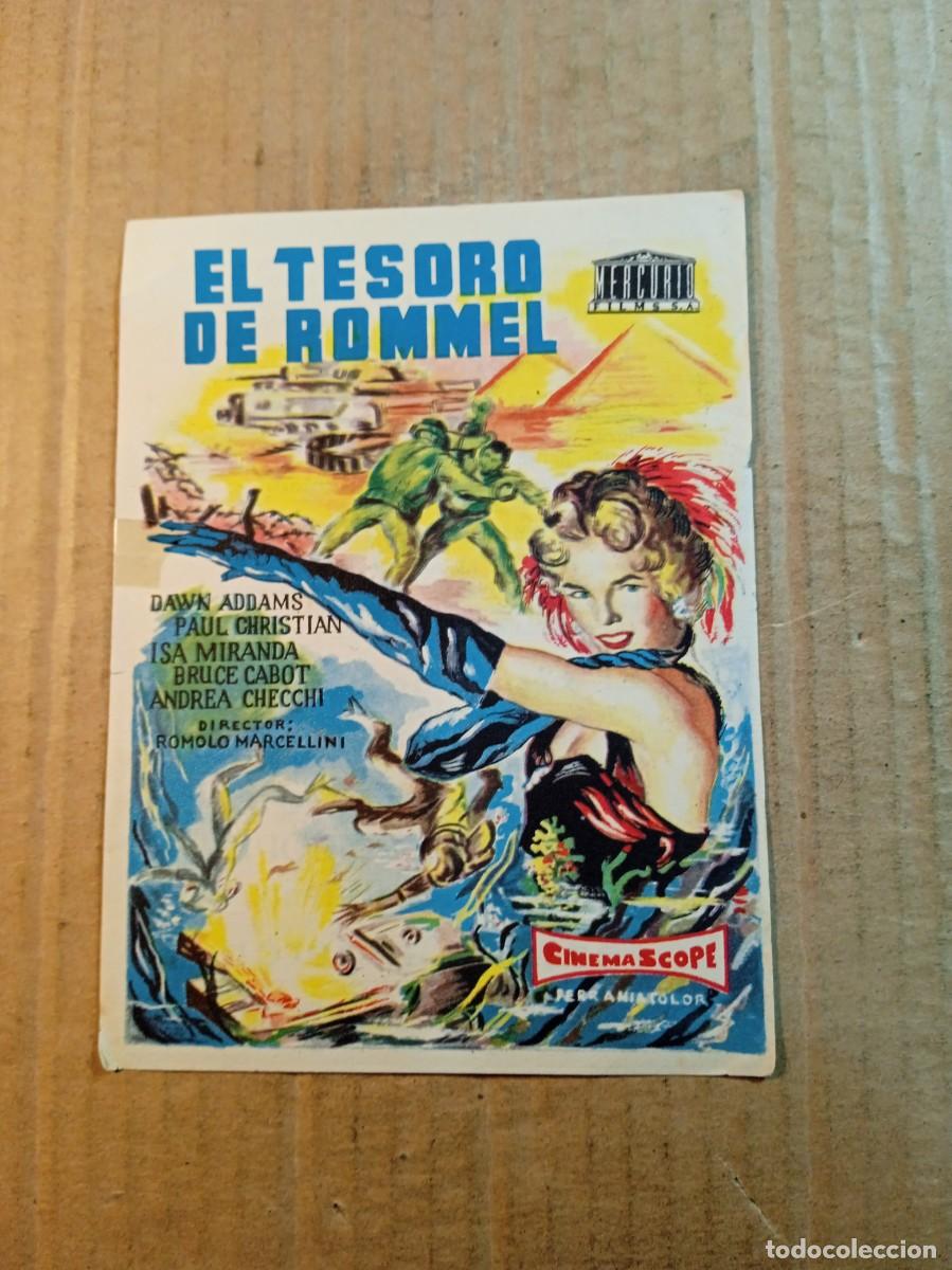 Folhetos de m&atilde;o de filmes antigos de cinema: FOLLETO DE MANO CON PUBLICIDAD EL TESORO DE ROMMEL