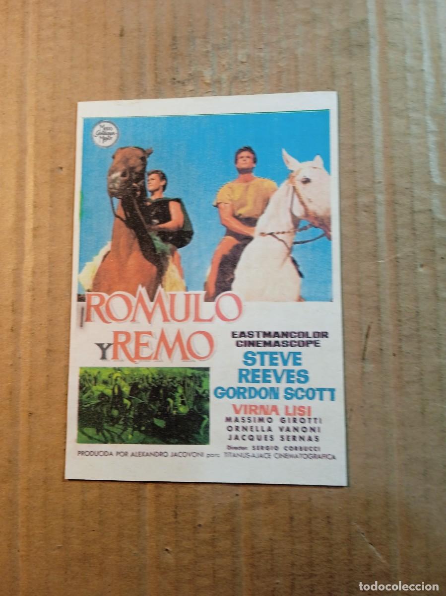 Folhetos de m&atilde;o de filmes antigos de cinema: FOLLETO DE MANO CON PUBLICIDAD ROMULO Y REMO