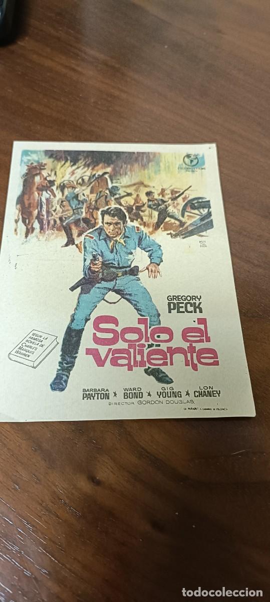  Foglietti di film di film antichi di cinema: Solo el valiente.Folleto de mano.