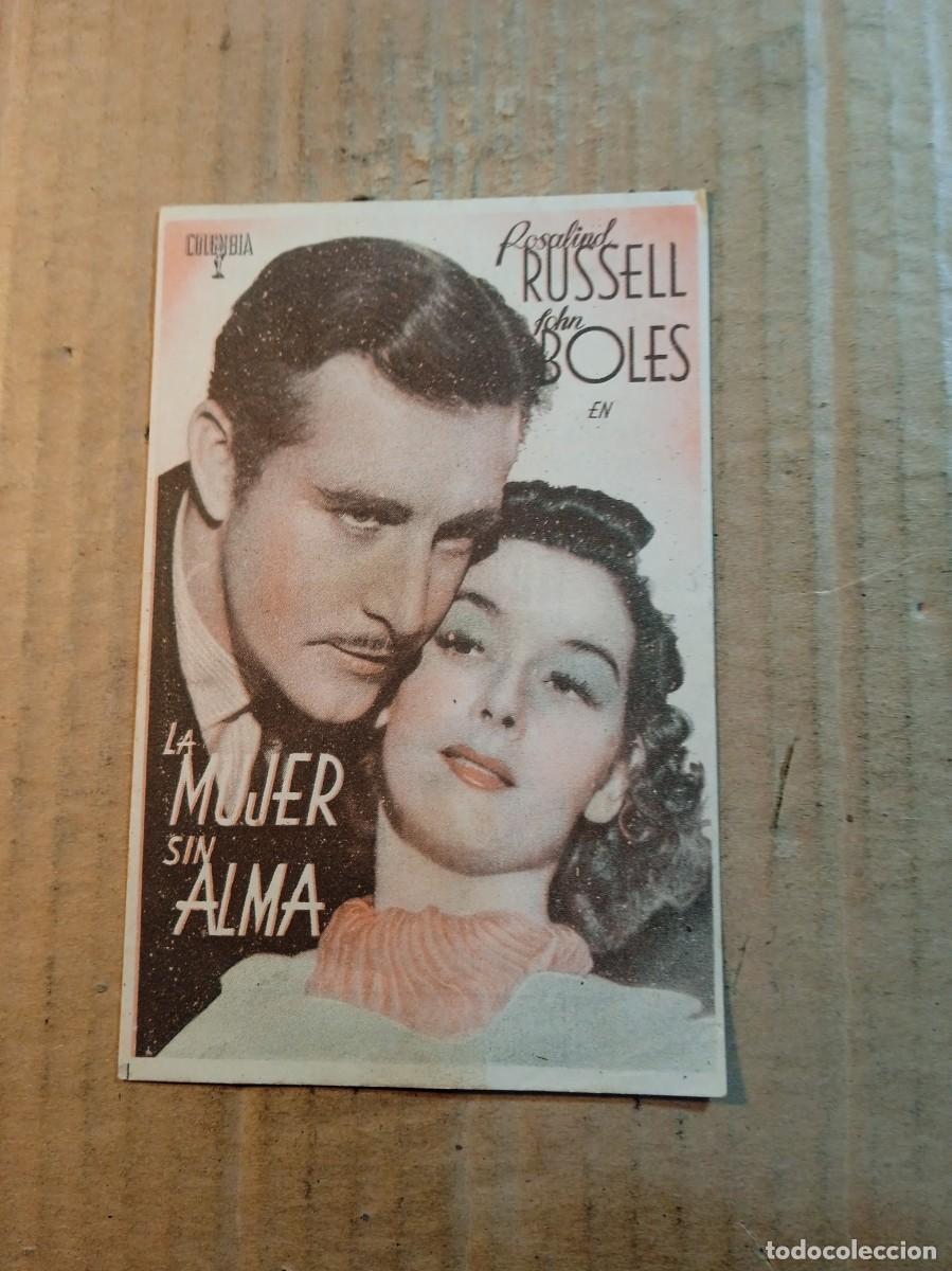  Flyers Publicitaires de films Anciens: FOLLETO DE MANO CON PUBLICIDAD LA MUJER SIN ALMA