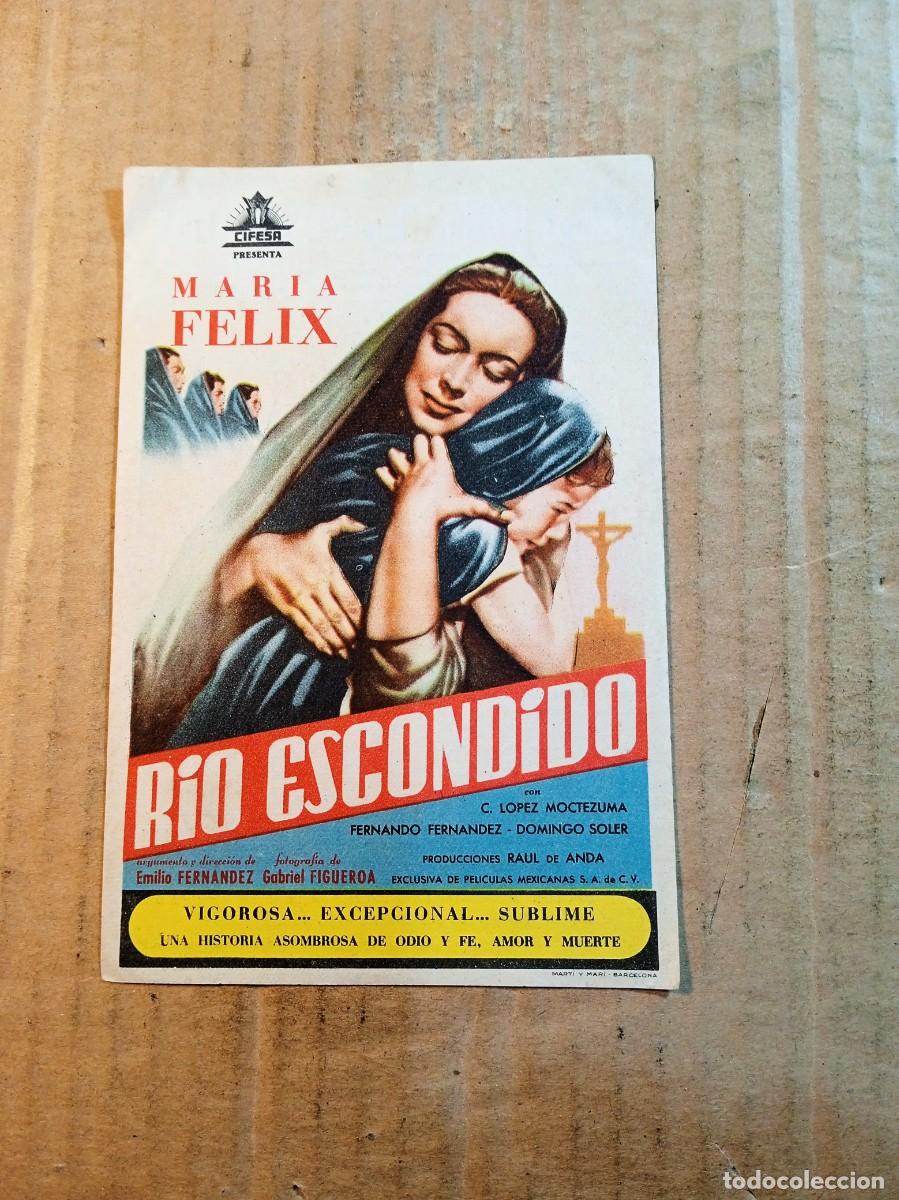 Folhetos de m&atilde;o de filmes antigos de cinema: FOLLETO DE MANO CON PUBLICIDAD RIO ESCONDIDO