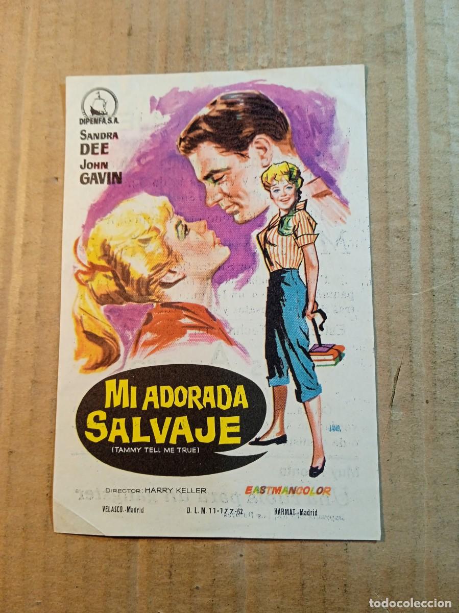 Folhetos de m&atilde;o de filmes antigos de cinema: FOLLETO DE MANO CON PUBLICIDAD MI ADORADA SALVAJE