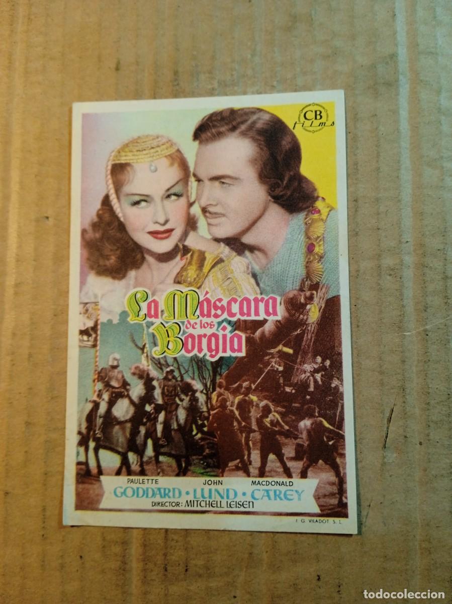  Flyers Publicitaires de films Anciens: FOLLETO DE MANO CON PUBLICIDAD LA M&Aacute;SCARA DE LOS BORGIA