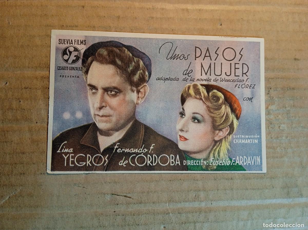 Kino: FOLLETO DE MANO CON PUBLICIDAD UNOS PASOS DE MUJER