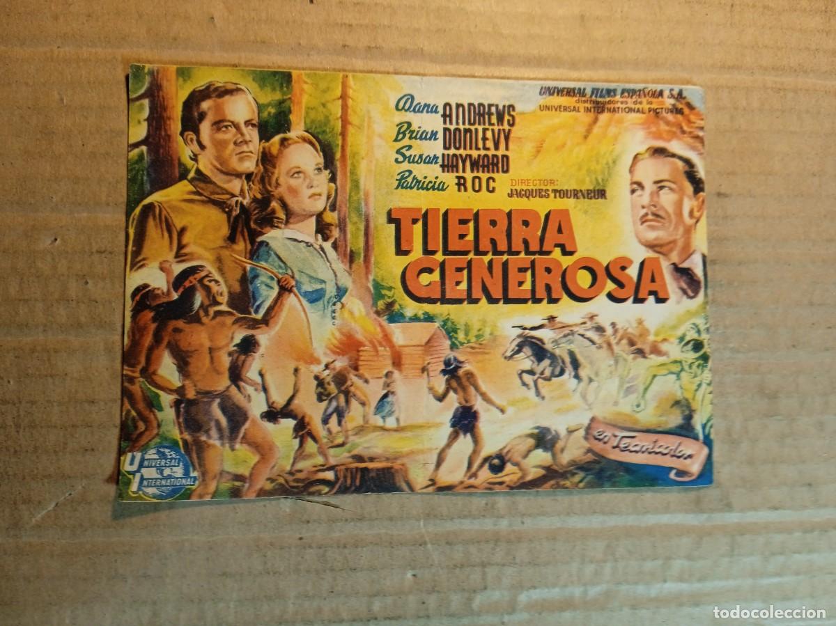 Folhetos de m&atilde;o de filmes antigos de cinema: FOLLETO DE MANO CON PUBLICIDAD TIERRA GENEROSA