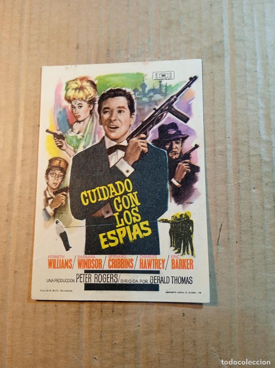 Folhetos de m&atilde;o de filmes antigos de cinema: FOLLETO DE MANO CON PUBLICIDAD CUIDADO CON LOS ESPIAS