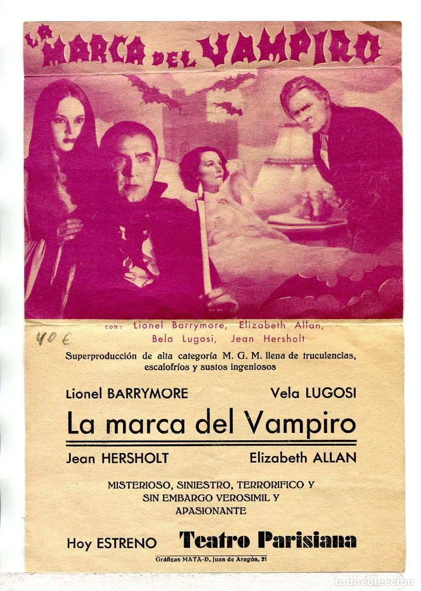  Flyers Publicitaires de films Anciens: LA MARCA DEL VAMPIRO, con Bela lugosi.