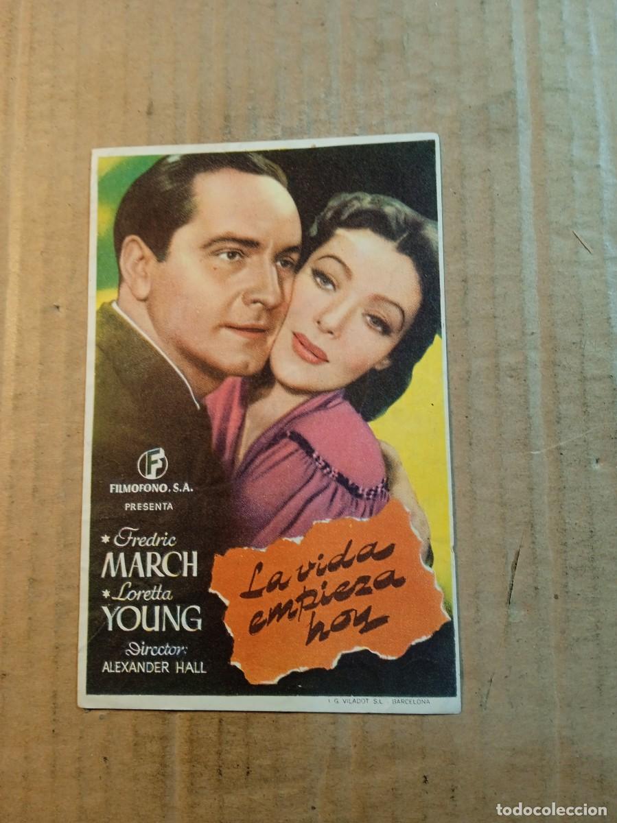  Flyers Publicitaires de films Anciens: FOLLETO DE MANO CON PUBLICIDAD LA VIDA EMPIEZA HOY
