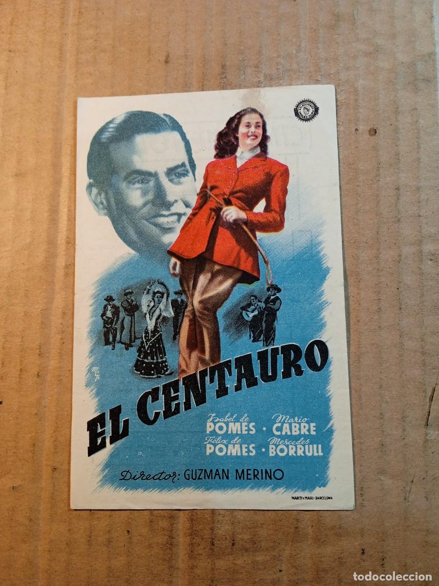 Cine: FOLLETO DE MANO CON PUBLICIDAD EL CENTAURO