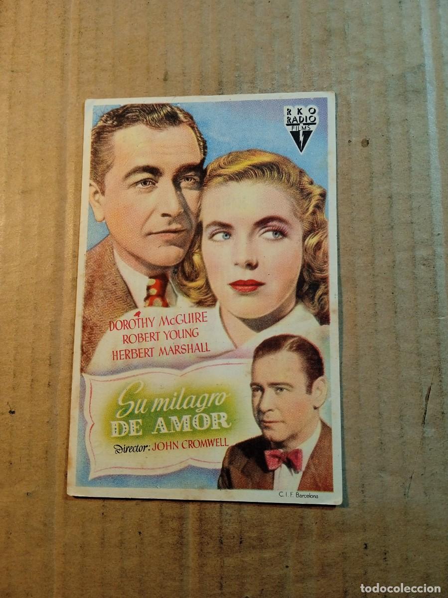  Foglietti di film di film antichi di cinema: FOLLETO DE MANO CON PUBLICIDAD SU MILAGRO DE AMOR