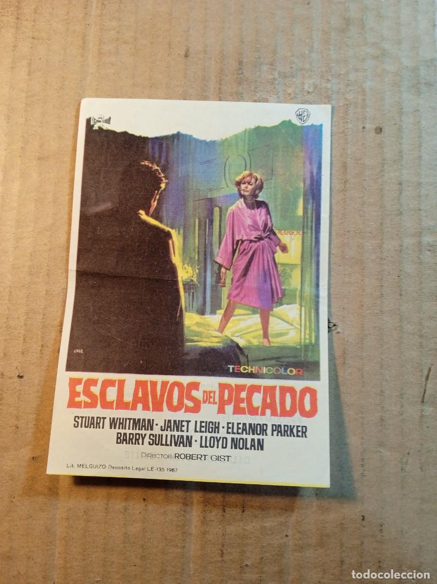 Kino: FOLLETO DE MANO CON PUBLICIDAD ESCLAVOS DEL PECADO