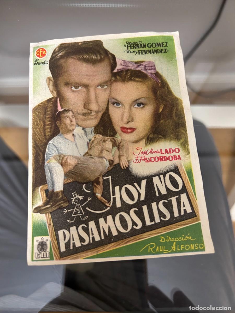 Folhetos de m&atilde;o de filmes antigos de cinema: &ordm;861 HOY NO PASAMOS LISTA CINE ROXY VALLADOLID CON PUBLICIDAD BUEN ESTADO
