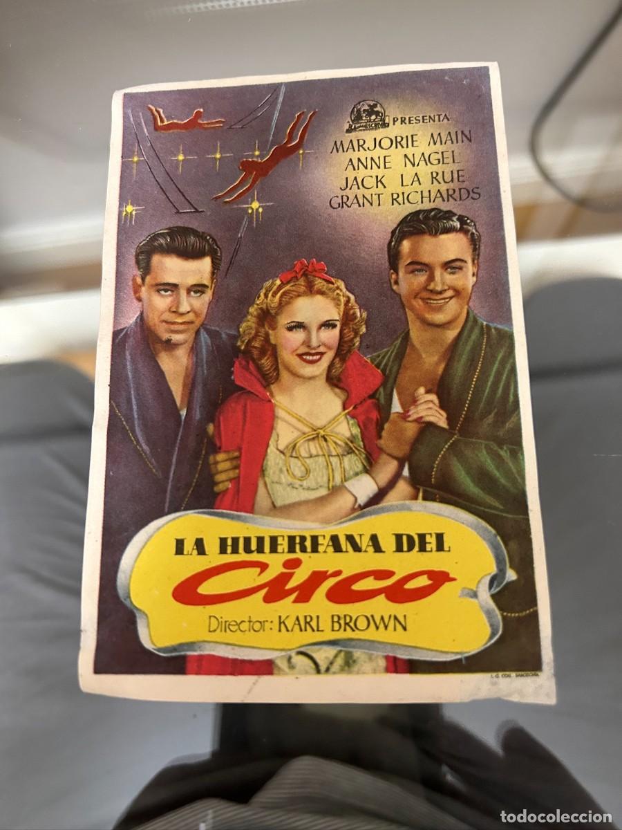 Folhetos de m&atilde;o de filmes antigos de cinema: &ordm;864 LA HUERFANA DEL CIRCO SIN PUBLICIDAD COMO SE APRECIA