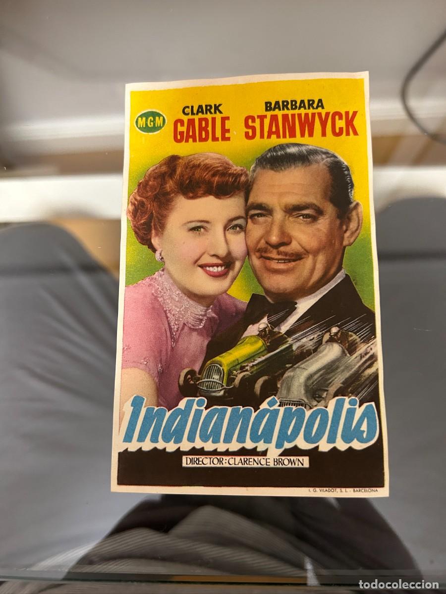  Flyers Publicitaires de films Anciens: &ordm;876 INDIANAPOLIS CLARK GABLE SIN PUBLICIDAD BUEN ESTADO