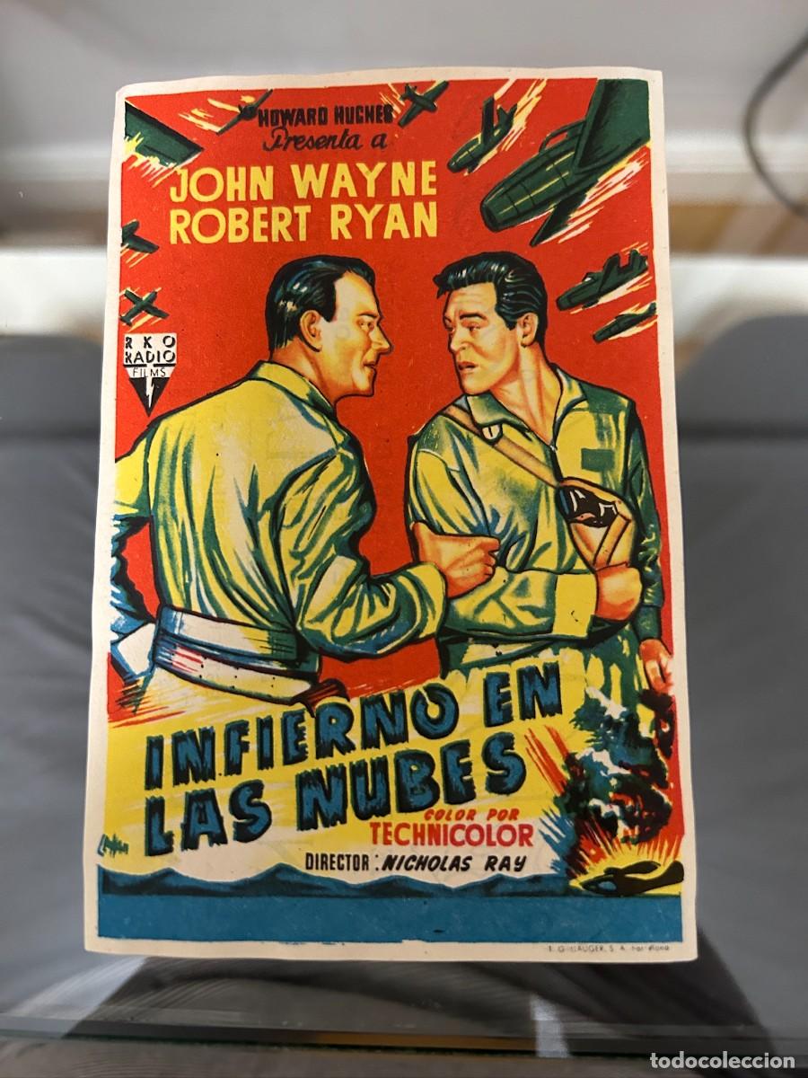  Flyers Publicitaires de films Anciens: &ordm;879 INFIERNO EN LAS NUBES CINE MONTERROSA REUS CON PUBLICIDAD BUEN ESTADO JOHN WAYNE