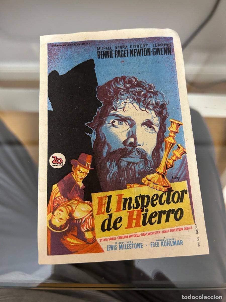  Flyers Publicitaires de films Anciens: &ordm;881 EL INSPECTOR DE HIERRO CINE CAPITOL SANTIAGO DE COMPOSTELA CON PUBLICIDAD BUEN ESTADO