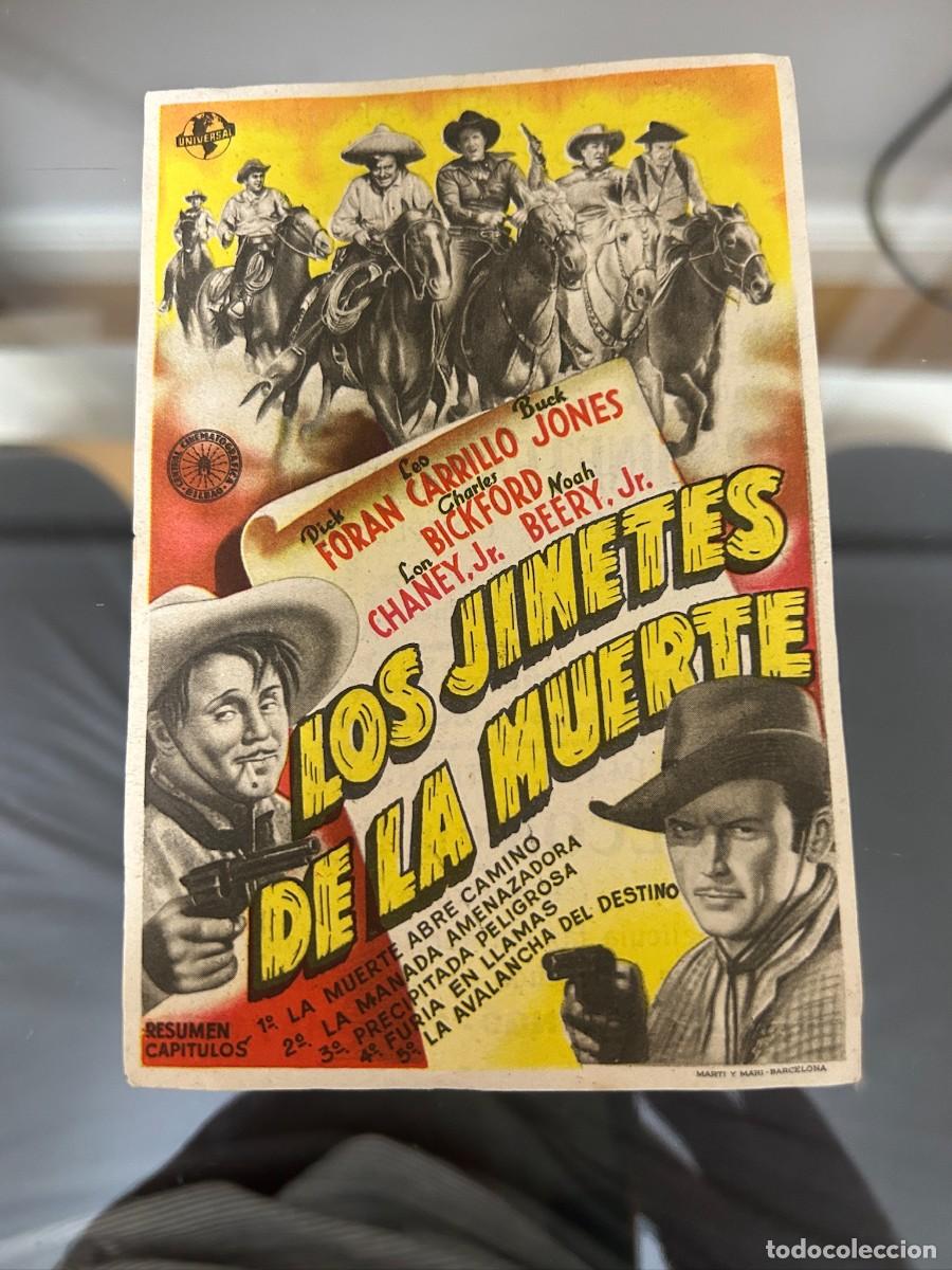  Foglietti di film di film antichi di cinema: &ordm;902 LOS JINETES DE LA MUERTE TEATRO VILLAFRANQUINO VILLAFRANCA DEL BIERZ CON PUBLICIDAD BUEN ESTADO