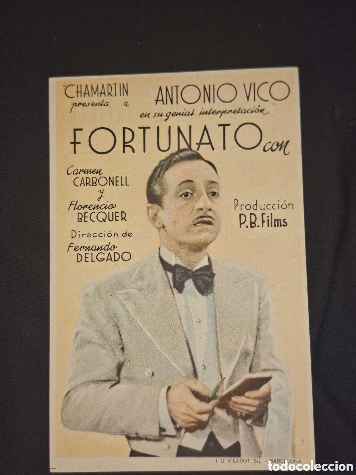  Flyers Publicitaires de films Anciens: Folleto de mano fortunato con Antonio vico / CITC1