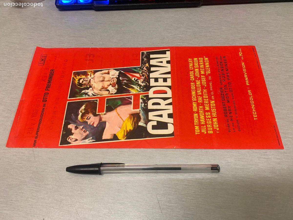  Foglietti di film di film antichi di cinema: EL CARDENAL / TOM TRYON, ROMY SCHNEIDER, CAROL LYNLEY,.../ FOLLETO MANO ORIGINAL CON PUBLICIDAD 1965