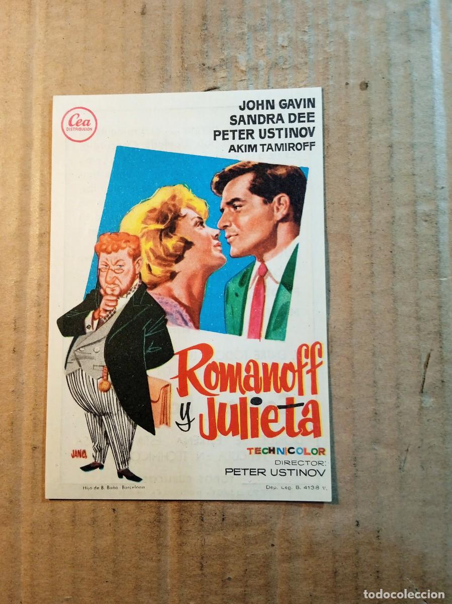 Folhetos de m&atilde;o de filmes antigos de cinema: FOLLETO DE MANO CON PUBLICIDAD ROMANOFF Y JULIETA