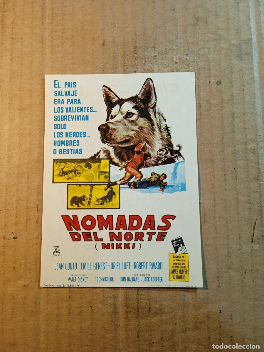 Folhetos de m&atilde;o de filmes antigos de cinema: FOLLETO DE MANO CON PUBLICIDAD NOMADAS DEL NORTE