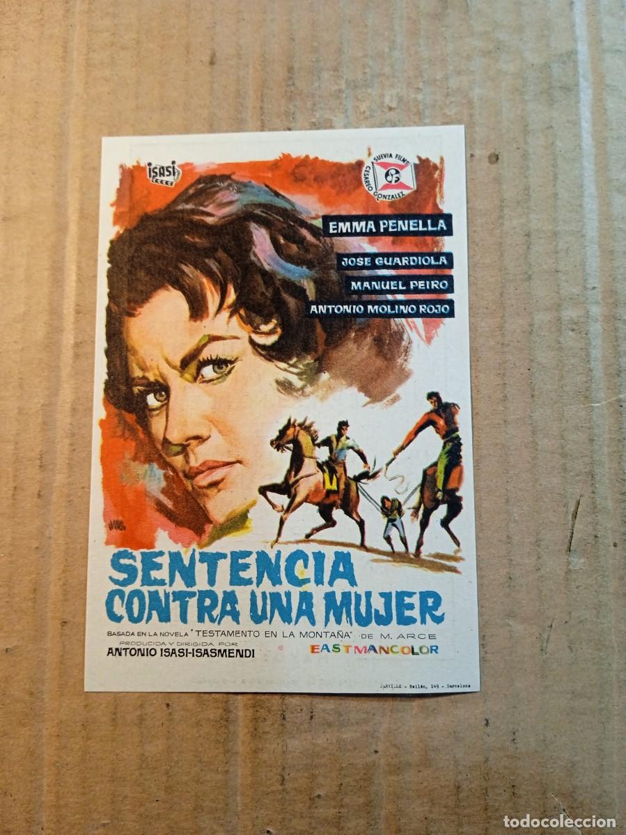 Cine: FOLLETO DE MANO CON PUBLICIDAD SENTENCIA CONTRA UNA MUJER