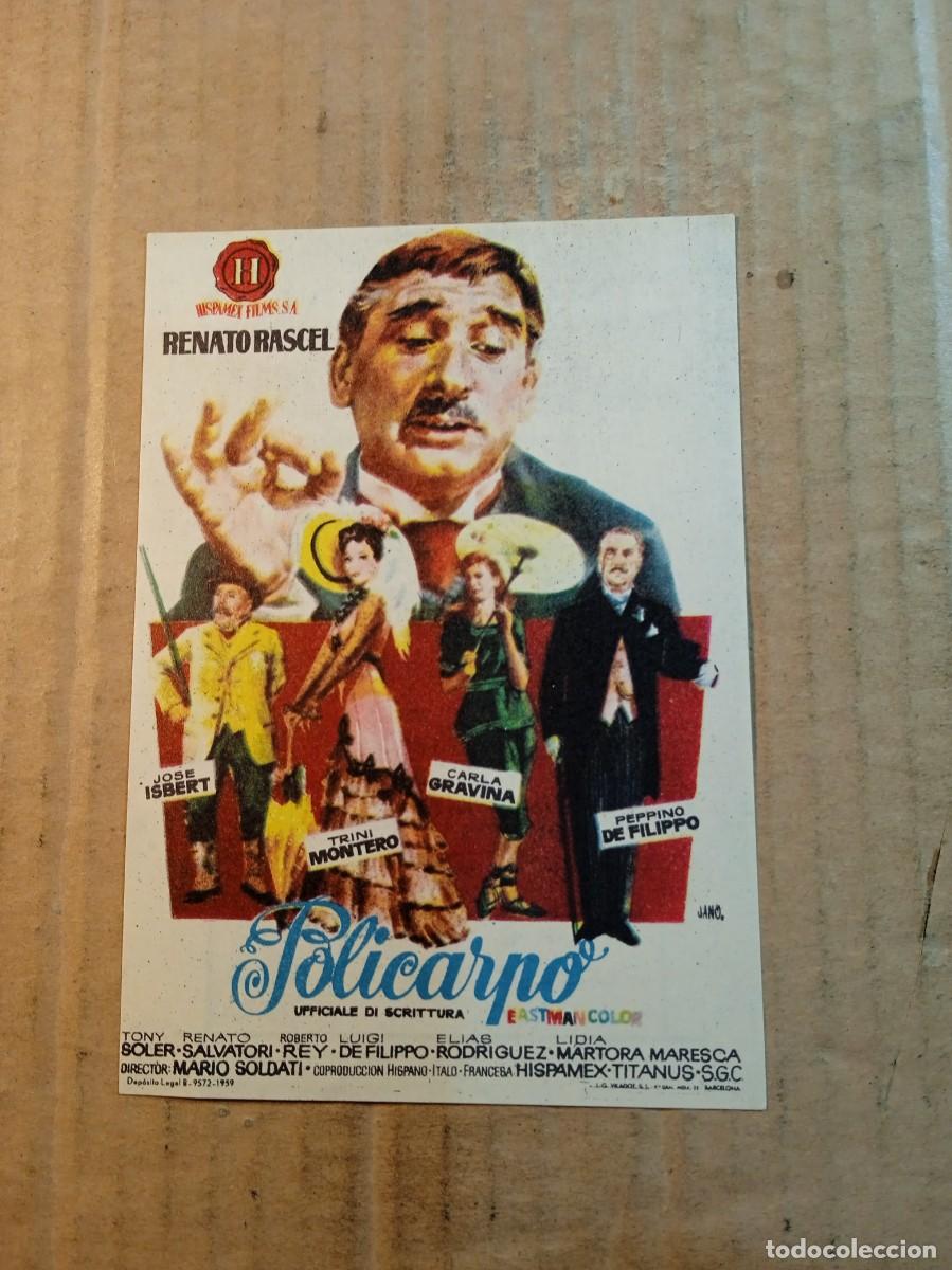 Cine: FOLLETO DE MANO CON PUBLICIDAD POLICARPO