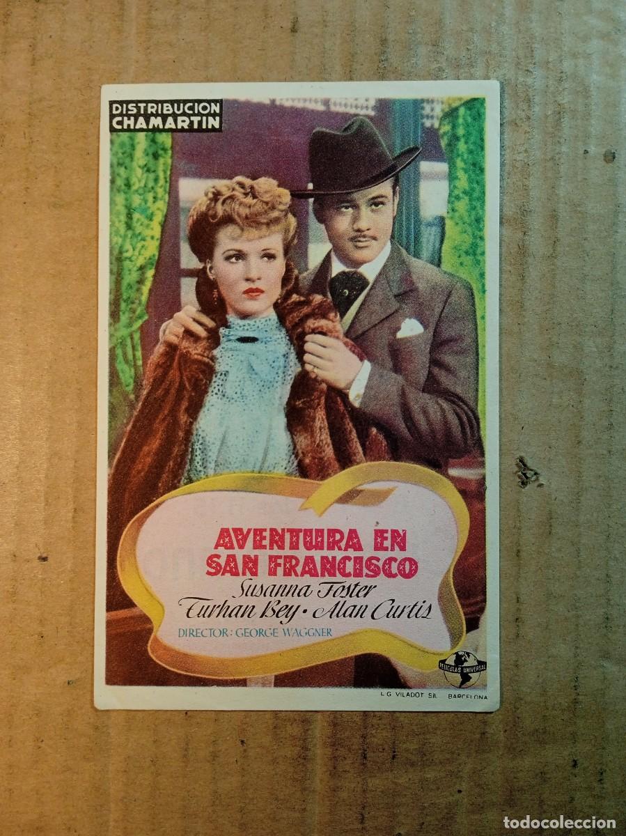 Folhetos de m&atilde;o de filmes antigos de cinema: FOLLETO DE MANO CON PUBLICIDAD AVENTURA EN SAN FRANCISCO